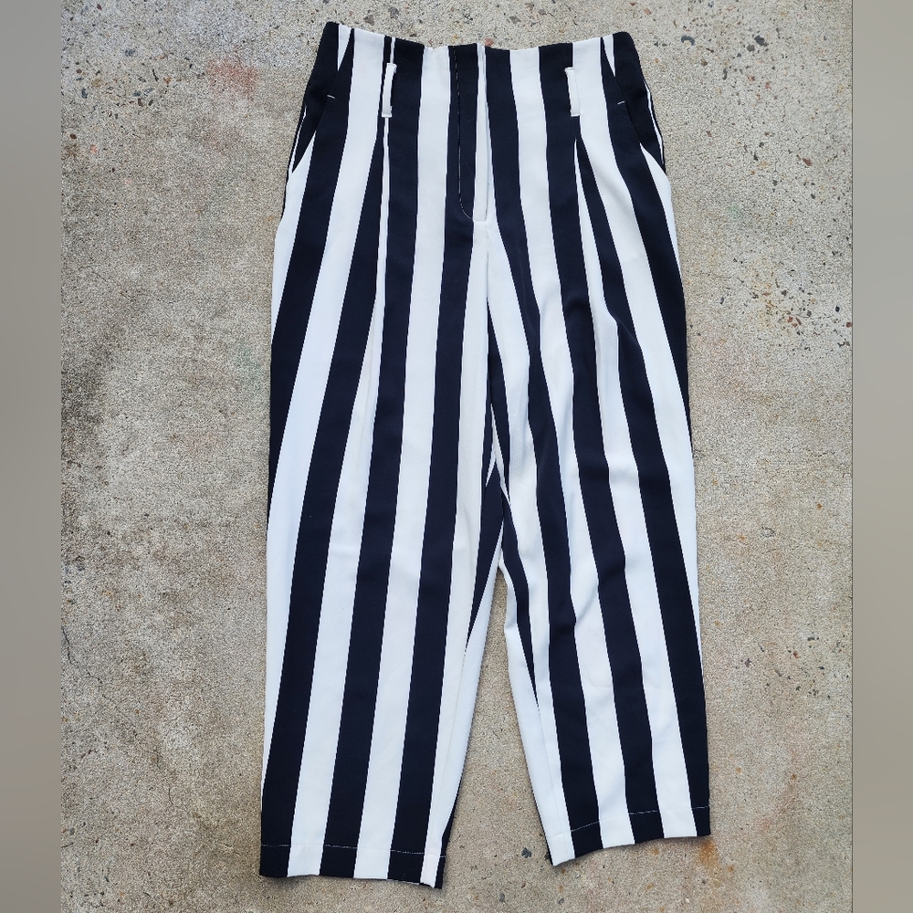 H&M stripped trouser pants size 12